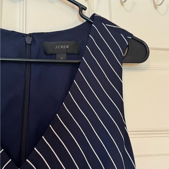 J. Crew Navy and White Striped Mini Dress Size 2 - Picture 4 of 7